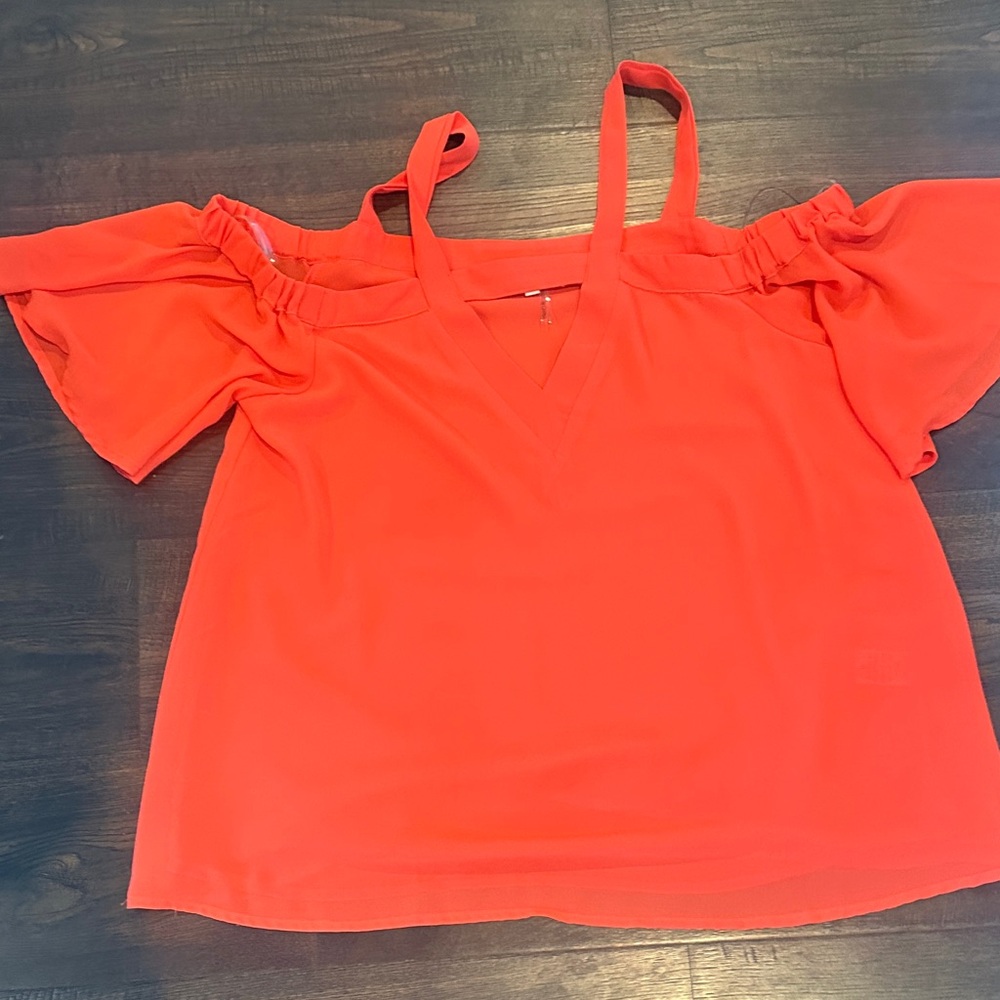 Vibrant Orange Off-Shoulder Women's Top